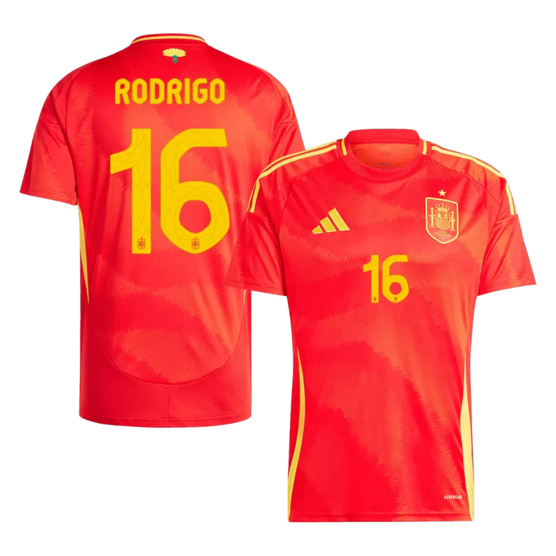 Maglia da trasferta Rodrygo n. 16 Spagna UEFA Euro 2024 - Rossa